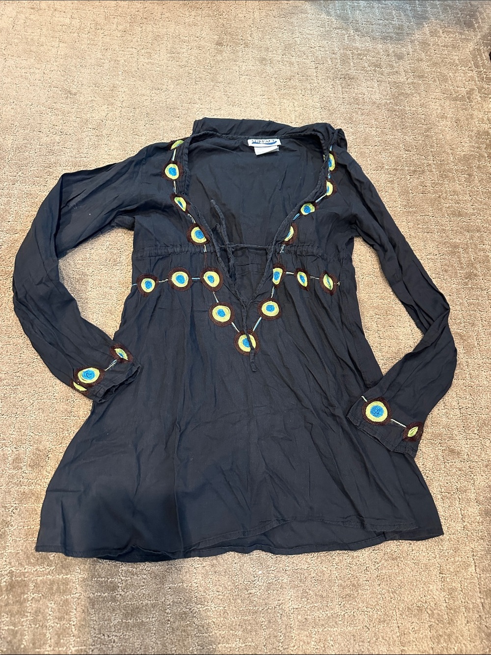 Surface Cotton Hooded Peacock Coverup